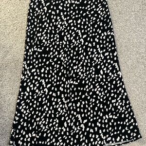 Rachel Zoe Black and White Patterned Midi Skirt